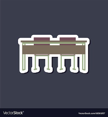 Paper sticker on stylish background school desk vector image