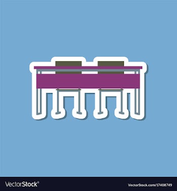 Paper sticker on stylish background school desk vector image