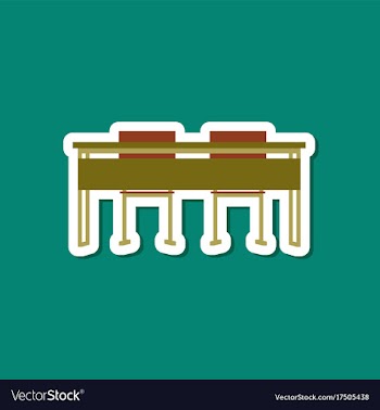 Paper sticker on stylish background school desk vector image