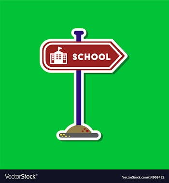Paper sticker on stylish background school sign vector image