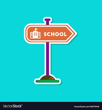 Paper sticker on stylish background school sign vector image