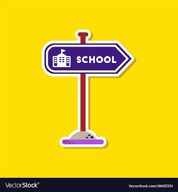Paper sticker on stylish background school sign vector image