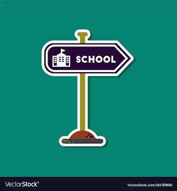 Paper sticker on stylish background school sign vector image