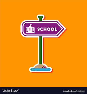 Paper sticker on stylish background school sign vector image