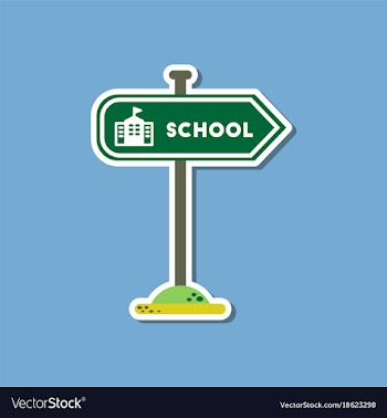 Paper sticker on stylish background school sign vector image
