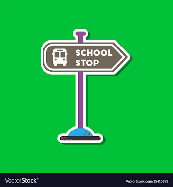 Paper sticker on stylish background school stop vector image