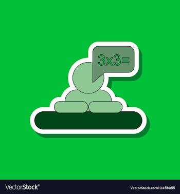 Paper sticker on stylish background schoolboy vector image