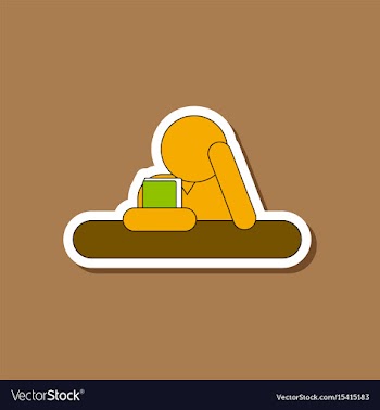 Paper sticker on stylish background schoolboy vector image