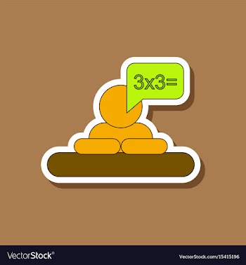 Paper sticker on stylish background schoolboy vector image