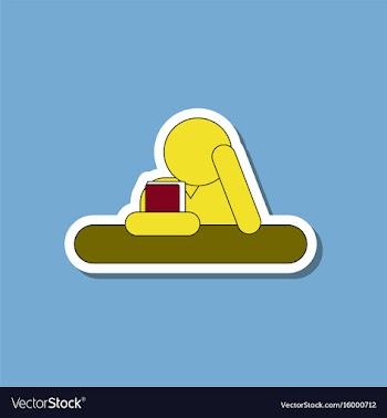 Paper sticker on stylish background schoolboy vector image