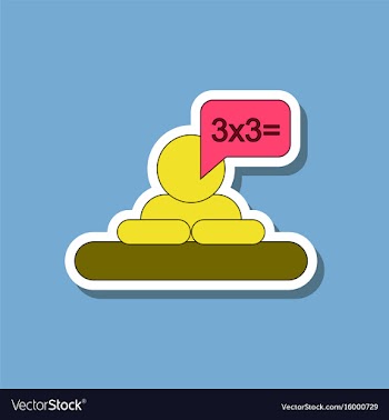 Paper sticker on stylish background schoolboy vector image