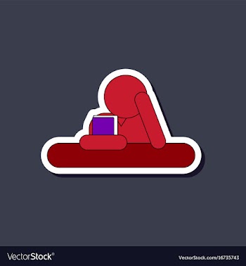 Paper sticker on stylish background schoolboy vector image