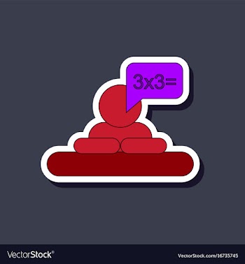 Paper sticker on stylish background schoolboy vector image