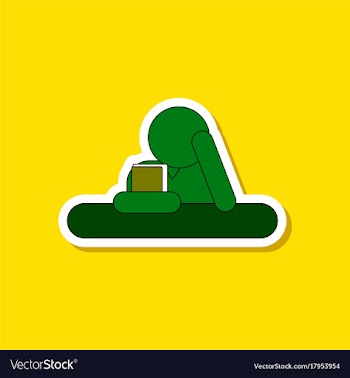 Paper sticker on stylish background schoolboy vector image