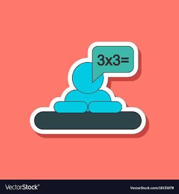 Paper sticker on stylish background schoolboy vector image