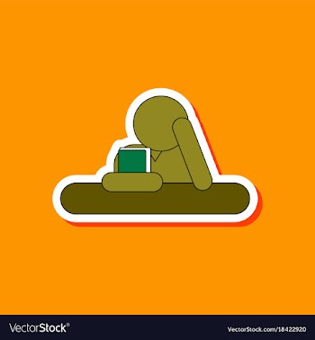 Paper sticker on stylish background schoolboy vector image