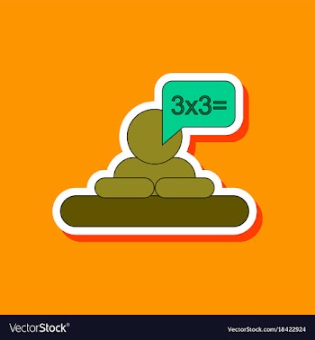 Paper sticker on stylish background schoolboy vector image