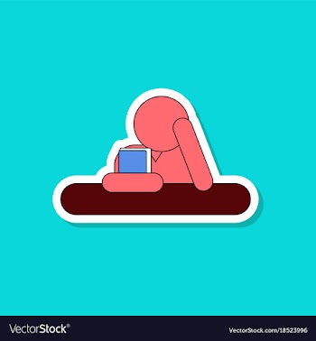 Paper sticker on stylish background schoolboy vector image
