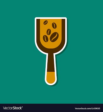Paper sticker on stylish background Scoop coffee vector image