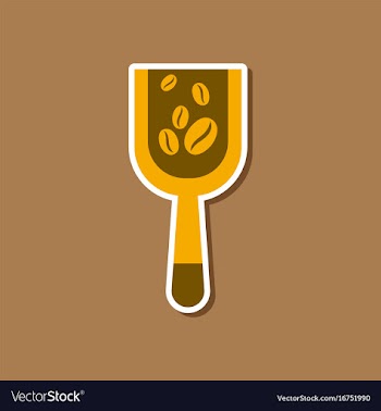 Paper sticker on stylish background scoop coffee vector image