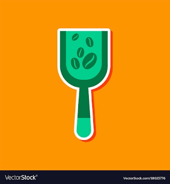 Paper sticker on stylish background scoop coffee vector image