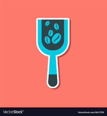 Paper sticker on stylish background scoop coffee vector image