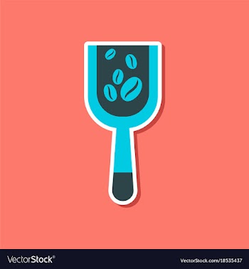 Paper sticker on stylish background scoop coffee vector image