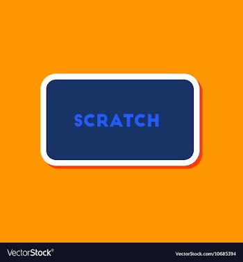 Paper sticker on stylish background scratch card vector image
