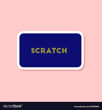 Paper sticker on stylish background scratch card vector image