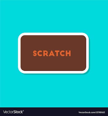 Paper sticker on stylish background scratch card vector image