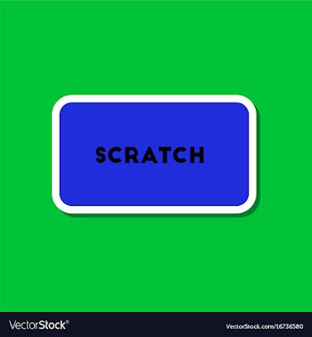 Paper sticker on stylish background scratch card vector image