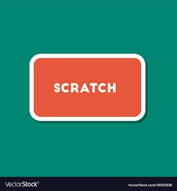 Paper sticker on stylish background scratch card vector image