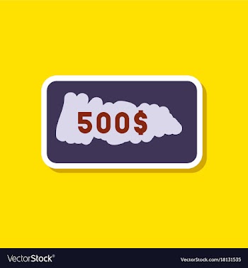 Paper sticker on stylish background scratch card vector image
