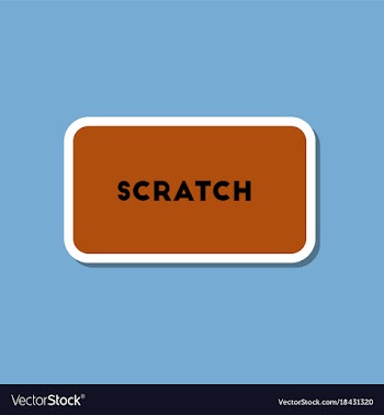 Paper sticker on stylish background scratch card vector image