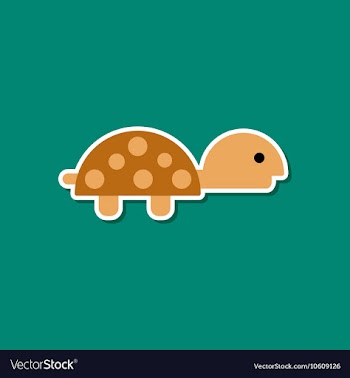 Paper sticker on stylish background sea turtle vector image