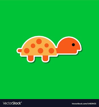 Paper sticker on stylish background sea turtle vector image