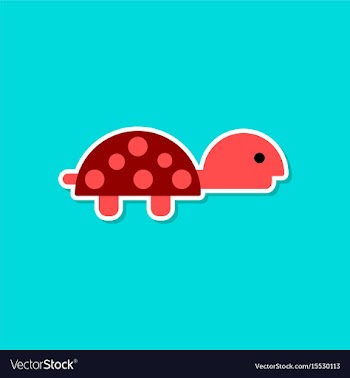Paper sticker on stylish background sea turtle vector image