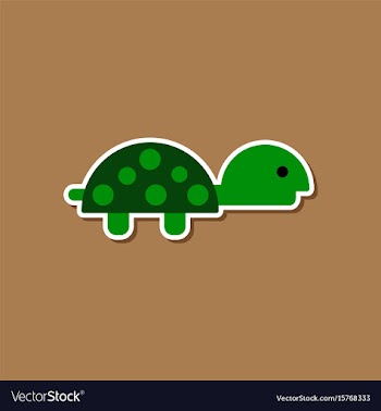 Paper sticker on stylish background sea turtle vector image