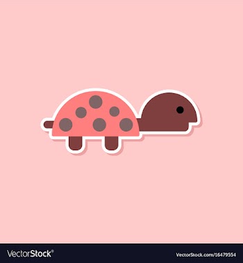 Paper sticker on stylish background sea turtle vector image