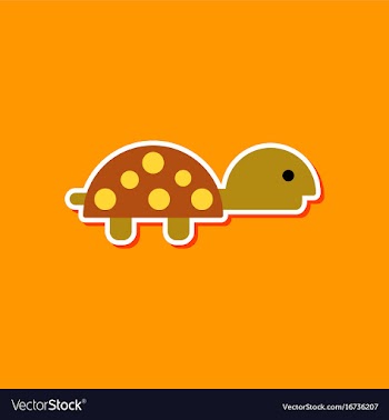 Paper sticker on stylish background sea turtle vector image
