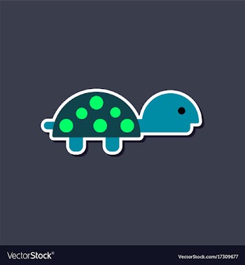 Paper sticker on stylish background sea turtle vector image