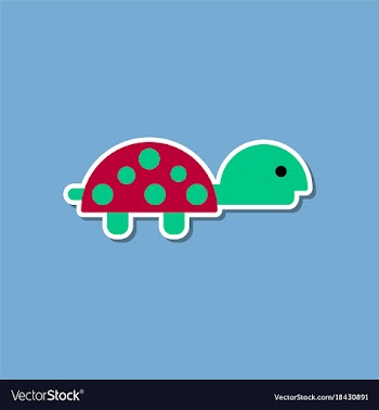 Paper sticker on stylish background sea turtle vector image