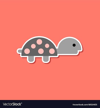 Paper sticker on stylish background sea turtle vector image