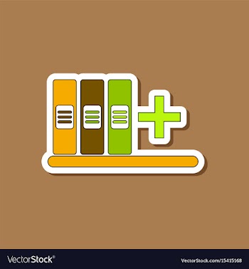 Paper sticker on stylish background shelf folder vector image
