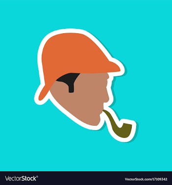 Paper sticker on stylish background sherlock vector image
