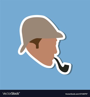 Paper sticker on stylish background sherlock vector image