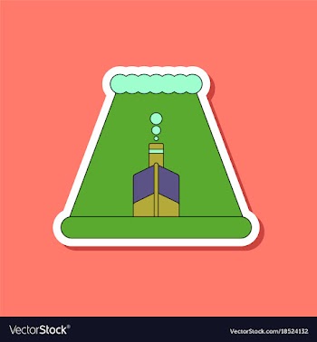 Paper sticker on stylish background ship storm vector image