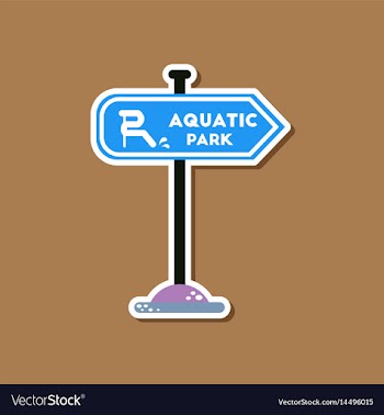 Paper sticker on stylish background sign aquatic vector image
