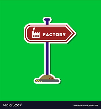 Paper sticker on stylish background sign factory vector image