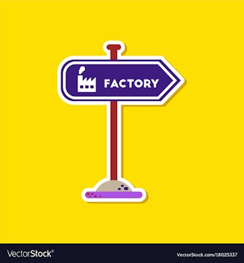 Paper sticker on stylish background sign factory vector image